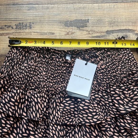 Who What Wear Womens Black & Pink Tiered Mini Skirt Size Large NWT - Picture 3 of 6
